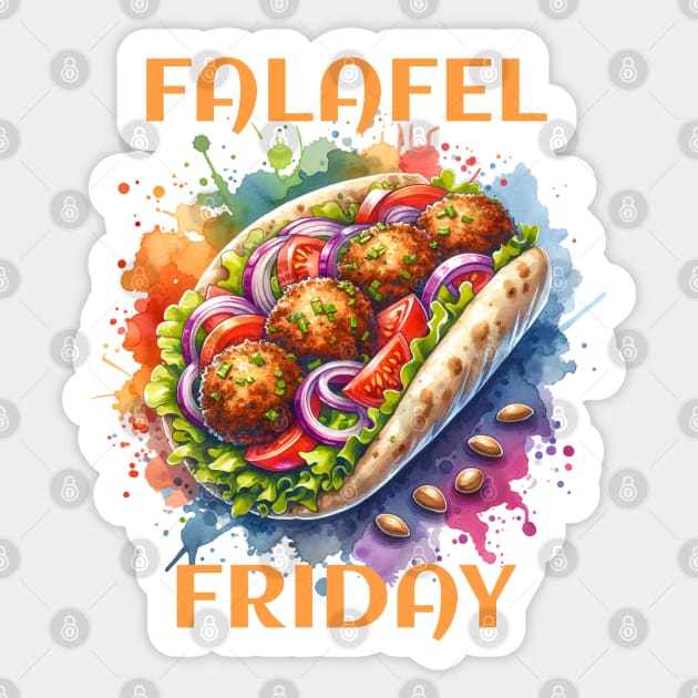 Watercolor Falafel Friday Sticker by HolidayBug